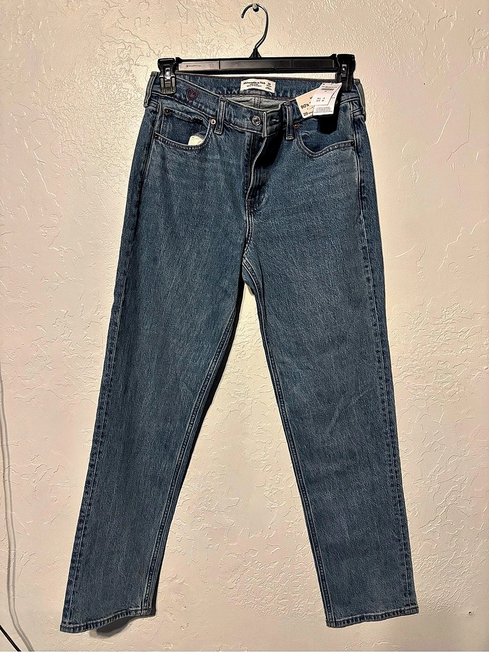 Abercrombie & Fitch 90's Straight Mid Rise Straight Leg Jeans Waist 29 NWT